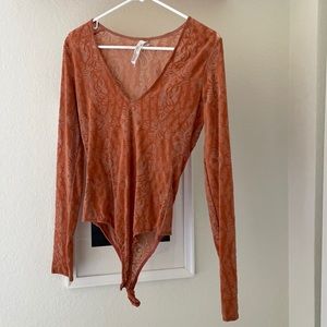 Orange Free People Bodysuit
